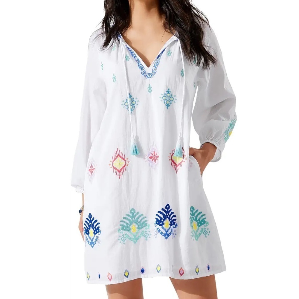 Tommy Bahama Watercolor Ikat Split-Neck Tunic